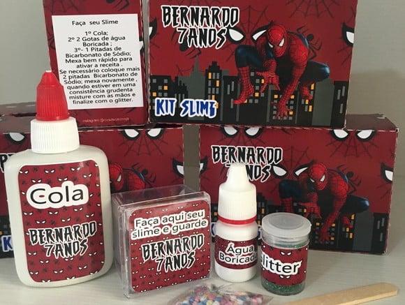 Kit Slime Caixa Homem Aranha Embalagens Personalizada