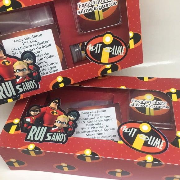 Kit Slime Caixa os Incríveis Embalagens Personalizadas
