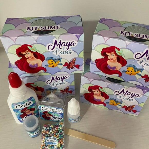 Kit Slime Caixa Pequena Sereia Embalagens Personalizadas
