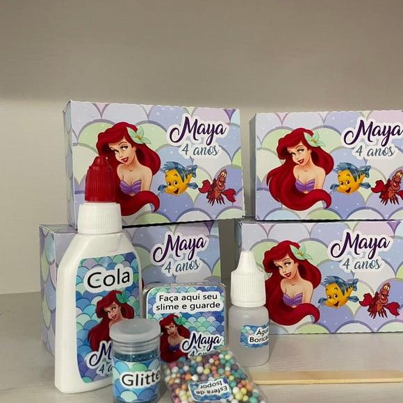 Kit Slime Caixa Pequena Sereia Embalagens Personalizadas