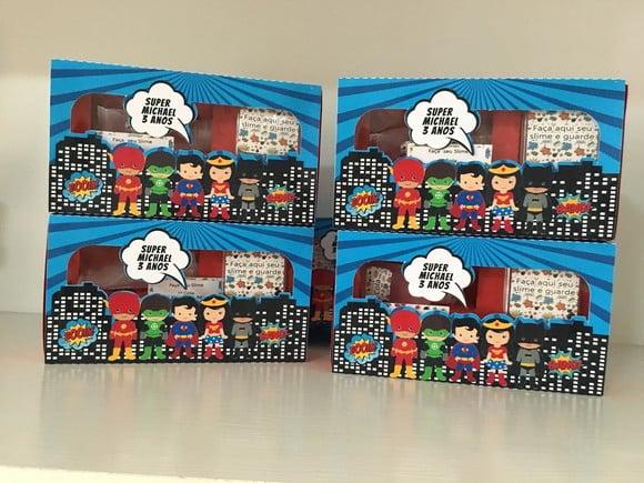 Kit Slime Caixa Super Heróis Embalagens Personalizadas