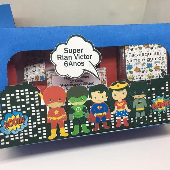 Kit Slime Caixa Super Heróis Embalagens Personalizadas
