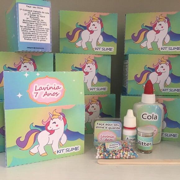 Kit Slime Caixa Unicórnio Embalagens Personalizada