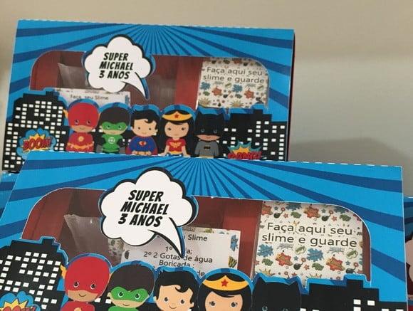 Kit Slime Caixa Super Heróis Embalagens Personalizadas