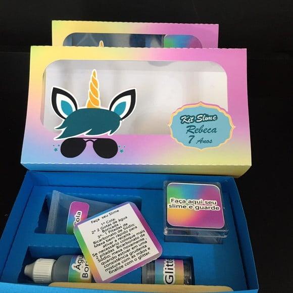 Kit Slime Caixa Unicórnio Embalagens Personalizadas