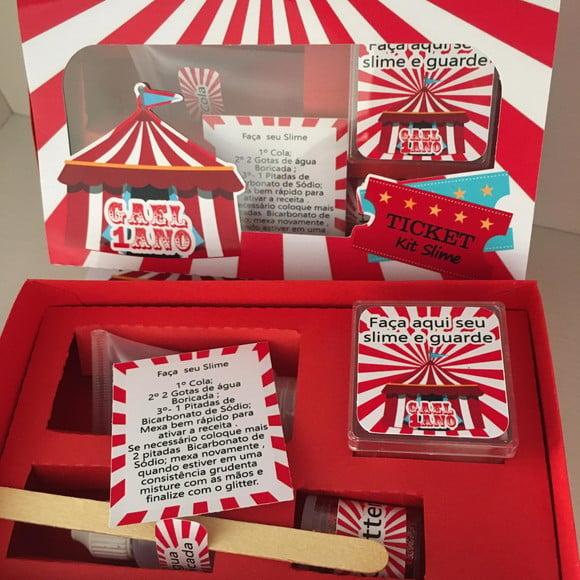 Kit Slime Circo Caixa Embalagens Personalizadas