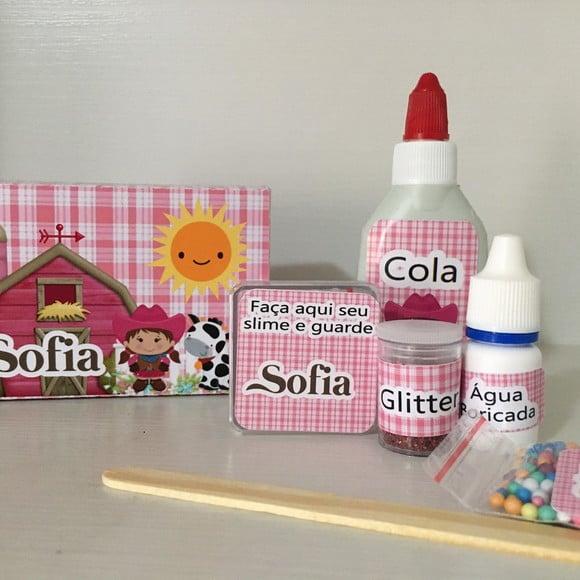 Kit Slime Fazendinha Rosa Embalagens Personalizadas