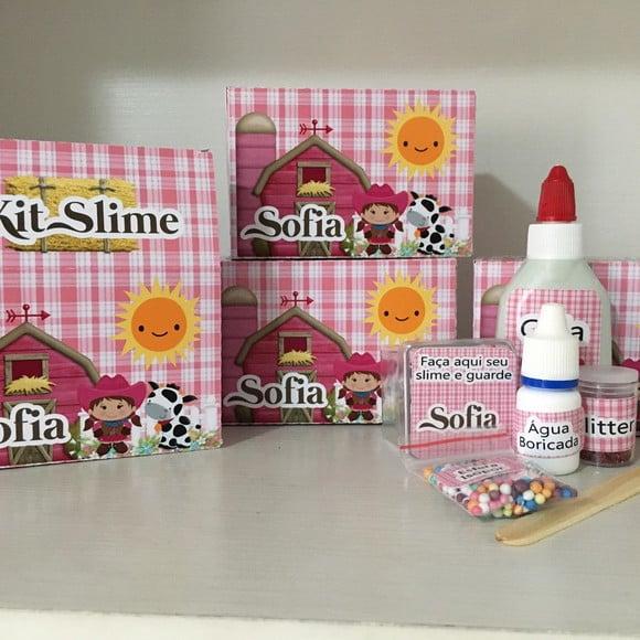 Kit Slime Fazendinha Rosa Embalagens Personalizadas