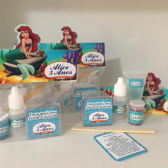 Kit Slime Pequena Sereia Ariel Embalagens Personalizadas