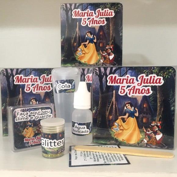 Kit Slime Personalizado Branca de Neve