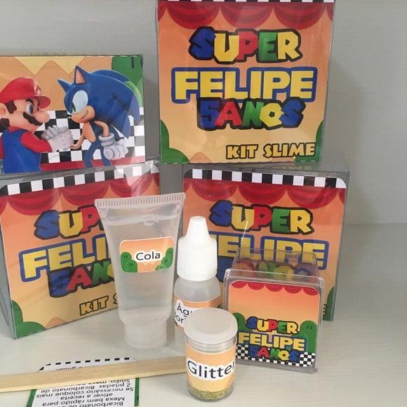 Kit Slime Personalizado Sonic e Mario Bross