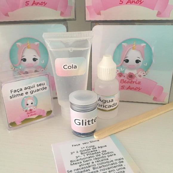 Kit Slime Personalizado Unicórnio