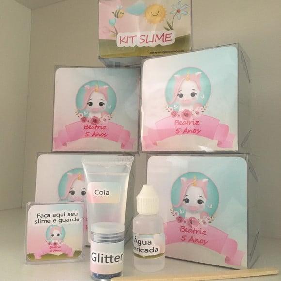 Kit Slime Personalizado Unicórnio