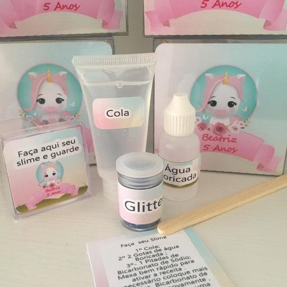 Kit Slime Personalizado Unicórnio