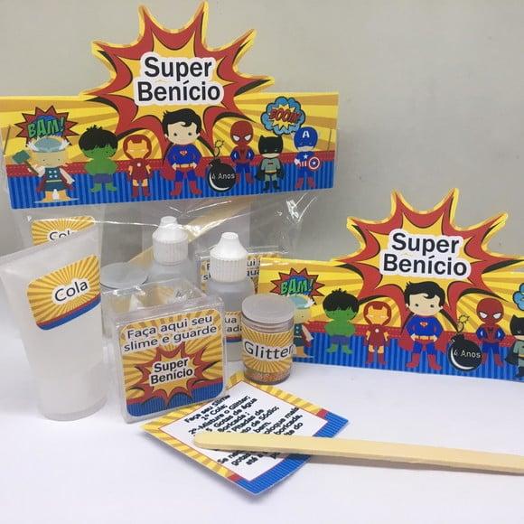 Kit Slime Super Heróis Embalagens Personalizadas
