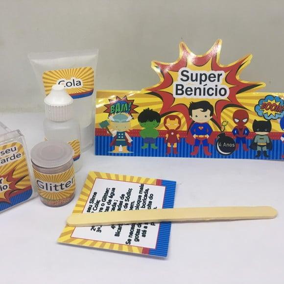 Kit Slime Super Heróis Embalagens Personalizadas
