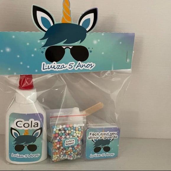 Kit Slime Unicornio Menino Embalagens Personalizadas