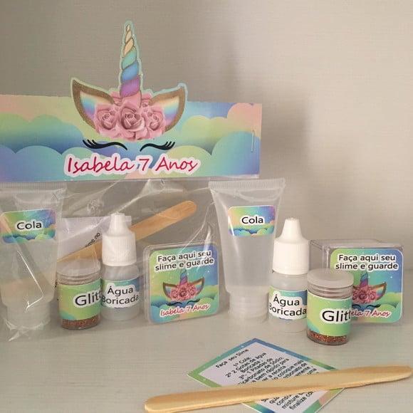 Kit Slime Unicórnio Embalagens Personalizadas