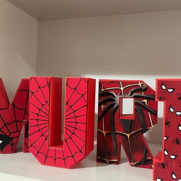 Letras 3d Homem Aranha