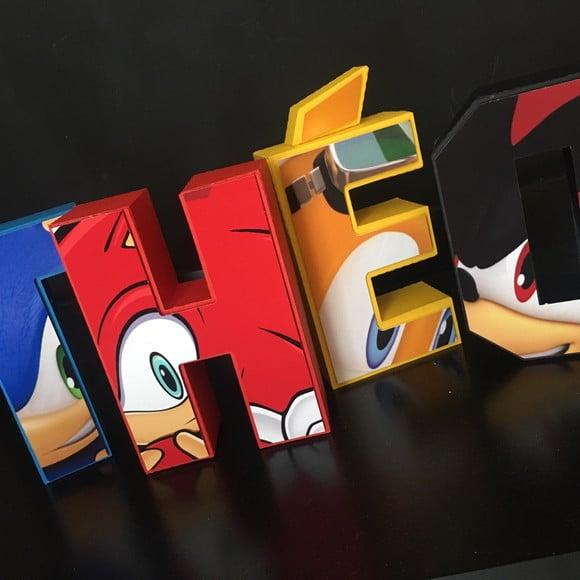 Letras 3d Sonic
