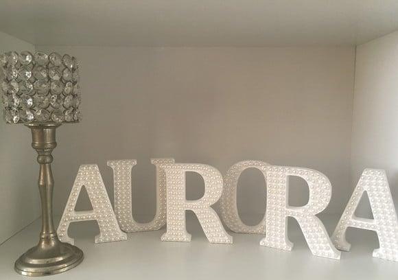 Letras MDF com pérolas