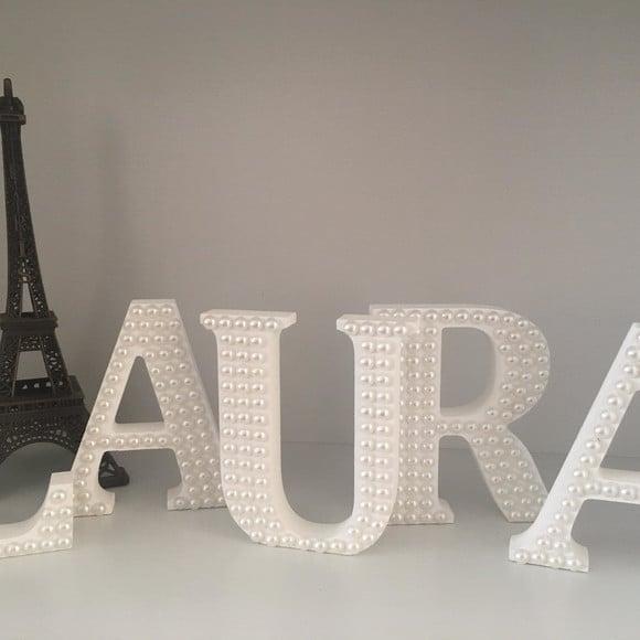 Letras MDF com pérolas