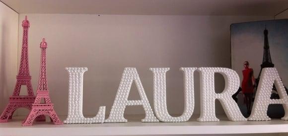 Letras MDF com pérolas