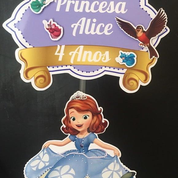 Topo de Bolo Princesa Sofia