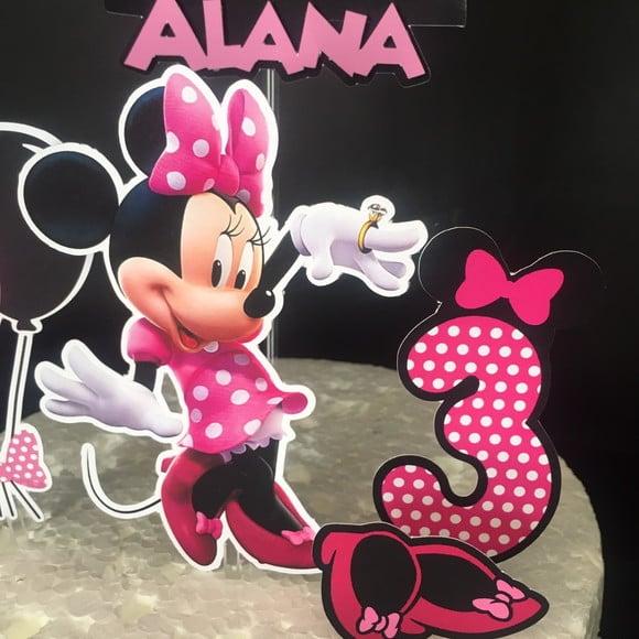 Topo de Bolo Minnie Rosa