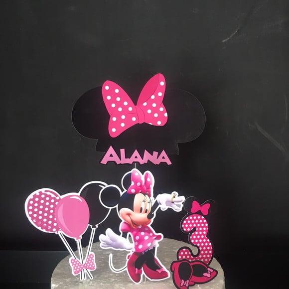 Topo de Bolo Minnie Rosa