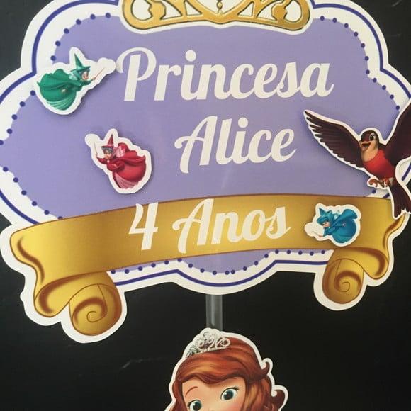 Topo de Bolo Princesa Sofia