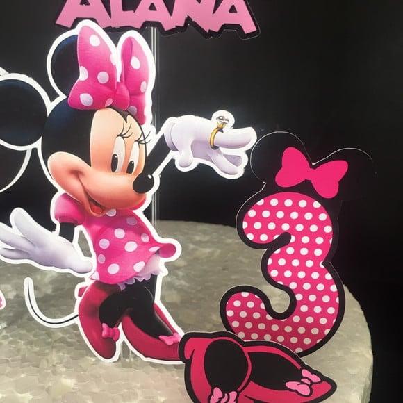 Topo de Bolo Minnie Rosa