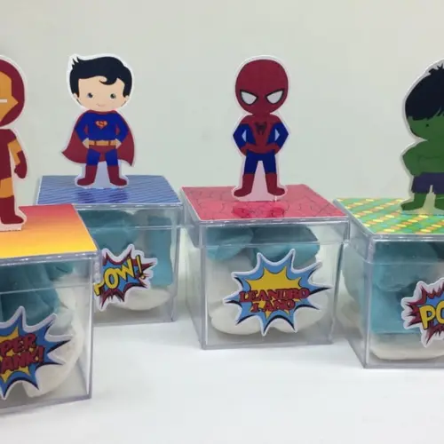 Caixa Acrílico Super Heróis
