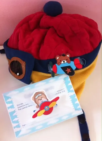 Convite Personalizado urso aviador