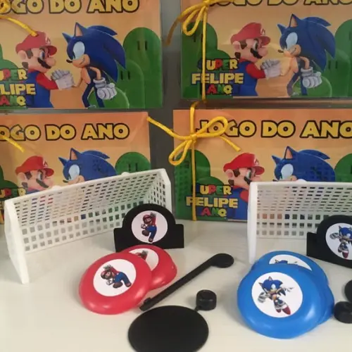 Jogo de Botão Personalizado Sonic Mário Bross Duplo