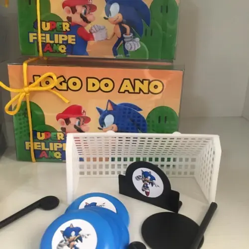Jogo de Botão Personalizado Sonic Mário Bross Duplo