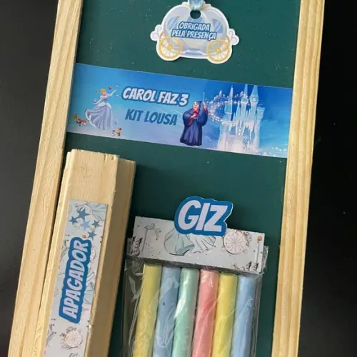 Kit Lousa com Apagador Cinderela