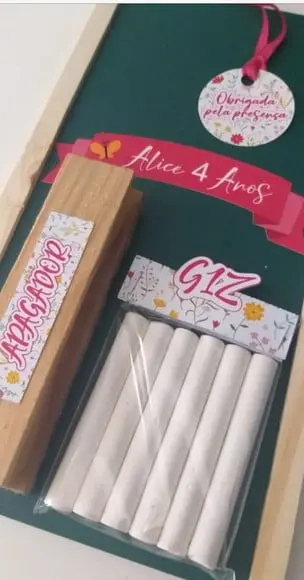 Kit Lousa com Apagador Jardim Encantado