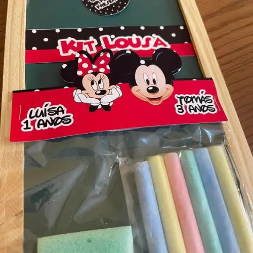 Kit Lousa Mickey Minnie Giz Colorido