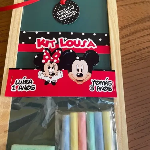 Kit Lousa Mickey Minnie Giz Colorido