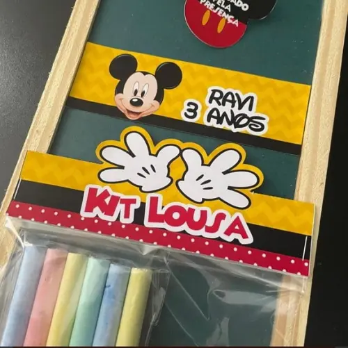 Kit Lousa Mickey Minnie Giz Colorido