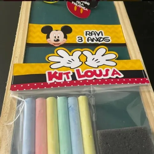 Kit Lousa Mickey Minnie Giz Colorido