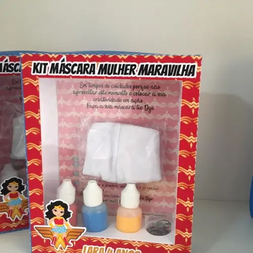 Kit Máscara Tie Dye Mulher Maravilha