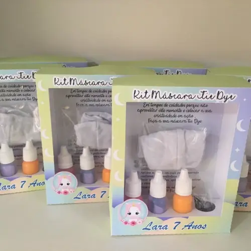 Kit Máscara Tie Dye Unicórnio