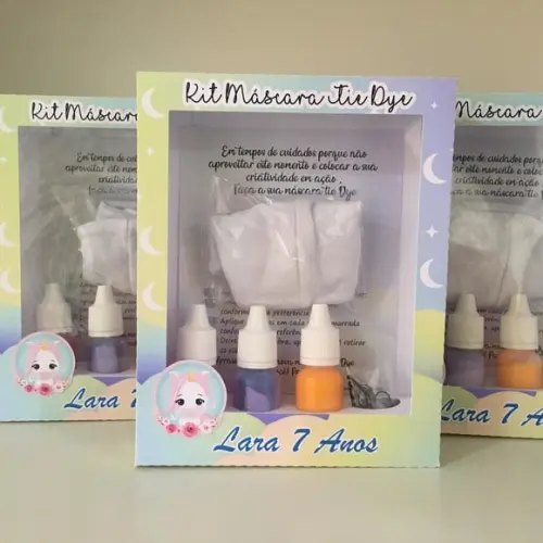 Kit Máscara Tie Dye Unicórnio