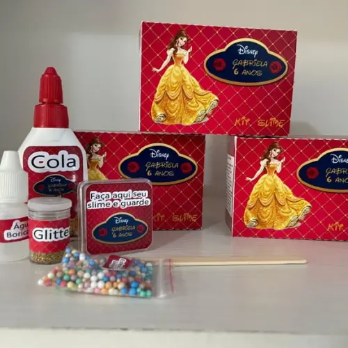 Kit Slime Bela e a Fera Embalagens Personalizadas