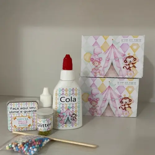 Kit Slime Caixa Circo Rosa Embalagens Personalizadas