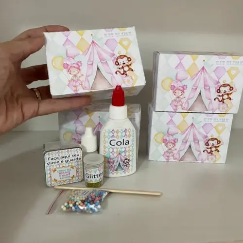 Kit Slime Caixa Circo Rosa Embalagens Personalizadas