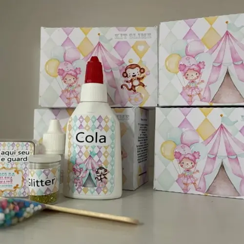 Kit Slime Caixa Circo Rosa Embalagens Personalizadas
