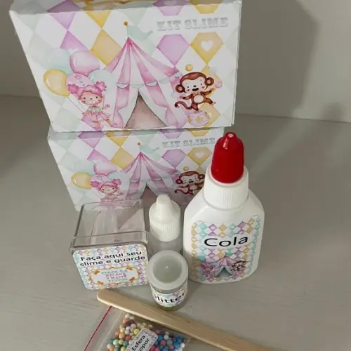 Kit Slime Caixa Circo Rosa Embalagens Personalizadas